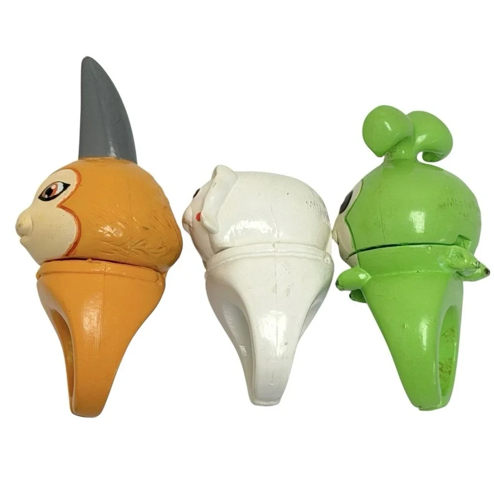 Vintage 1999 Digimon Lot of 3 Interactive Finger Ring Mini Figs Toei Fun 4 All